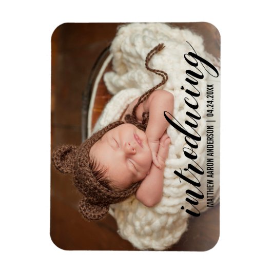 Introductie van de nieuwe baby hartkondiging Foto Magneet (Verticaal)