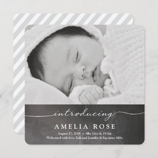 Introductie van de pasgeboren | Aankondiging van B (Voorkant / Achterkant)