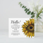 Introductie van de Rustic Sunflower New Nabors Briefkaart (Staand voorkant)