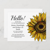 Introductie van de Rustic Sunflower New Nabors Briefkaart (Voorkant / Achterkant)