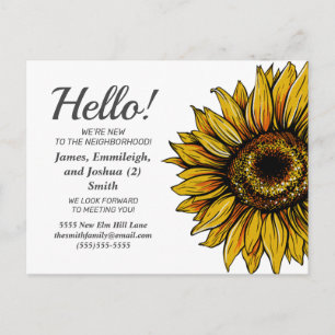 Introductie van de Rustic Sunflower New Nabors Briefkaart
