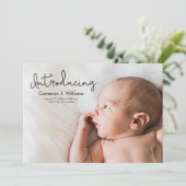 Introductie van de tweede babyjongetfoto van Scrip Aankondiging (Staand voorkant)