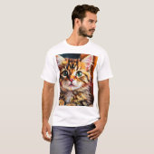 "Introductie van de Whimsical Whiskers Cat Print C T-shirt (Voorkant volledig)