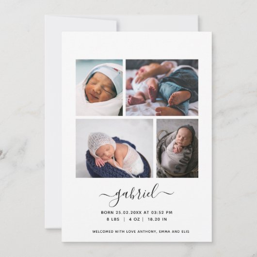 Introductie van de Wit Manuscript Baby van de Bekl Aankondiging (Achterkant)