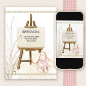 Introductie van Easel Baby Girl Boho Birth Aankondiging