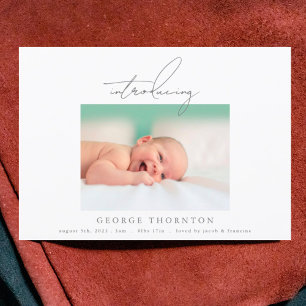 introductie van eenvoudige foto - geboorteaankondi aankondiging