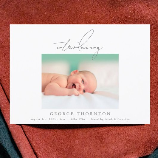 introductie van eenvoudige foto - geboorteaankondi aankondiging