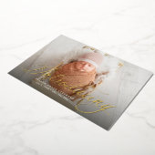 Introductie van elegant één foto-geboorteaankondig folie uitnodiging (Gedraaid)