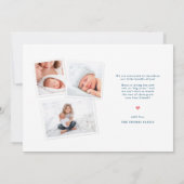 Introductie van Elegant Full Bleed Foto Nieuwe Bab Aankondiging (Achterkant)