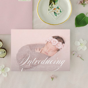 Introductie van Elegant Full Bleed Foto Nieuwe Bab Aankondiging