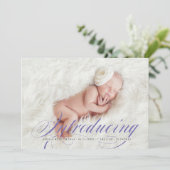 Introductie van Elegant Full Bleed Foto Nieuwe Bab Aankondiging (Staand voorkant)