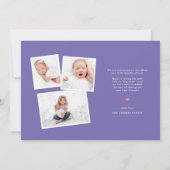 Introductie van Elegant Full Bleed Foto Nieuwe Bab Aankondiging (Achterkant)