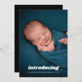 Introductie van Foto Baby Birth Announcement Kaart (Voorkant / Achterkant)