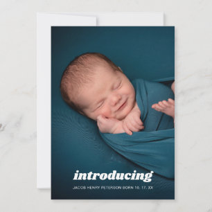 Introductie van Foto Baby Birth Announcement Kaart