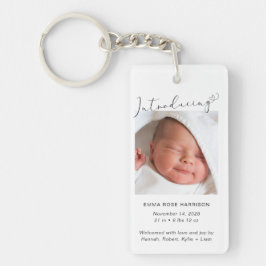 Introductie van Foto Baby Birth Announcement Sleutelhanger