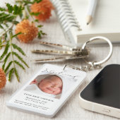 Introductie van Foto Baby Birth Announcement Sleutelhanger (Voorkant Rechts)
