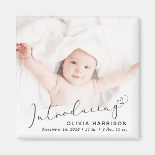 Introductie van Foto Birth Announcement Magneet