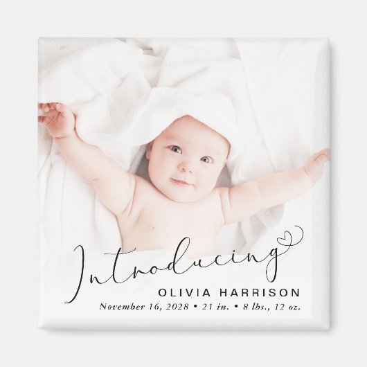 Introductie van Foto Birth Announcement Magneet (Voorkant)