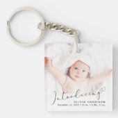 Introductie van Foto Birth Announcement Sleutelhanger (voorkant)