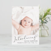 Introductie van Foto Collage Mint Birth Aankondiging (Staand voorkant)