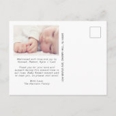 Introductie van Foto's Baby Birth Aankondigingskaart (Achterkant)