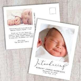 Introductie van Foto's Baby Birth Aankondigingskaart