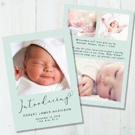 Introductie van Foto's Baby Birth Mint Aankondiging