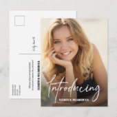 Introductie van gegradueerde verpleegkundige met e aankondigingskaart (Voorkant / Achterkant)