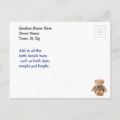 Introductie van het nieuwe Briefkaart Baby Announc (Achterkant)