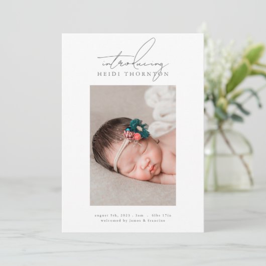 introductie van lijst foto - baby - aankondiging (Staand voorkant)