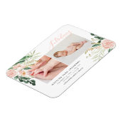 Introductie van multi foto blush roze bloemengeboo magneet (Linkerzijde)