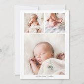 Introductie van Multi Photo Gold Script Birth Aankondiging (Achterkant)