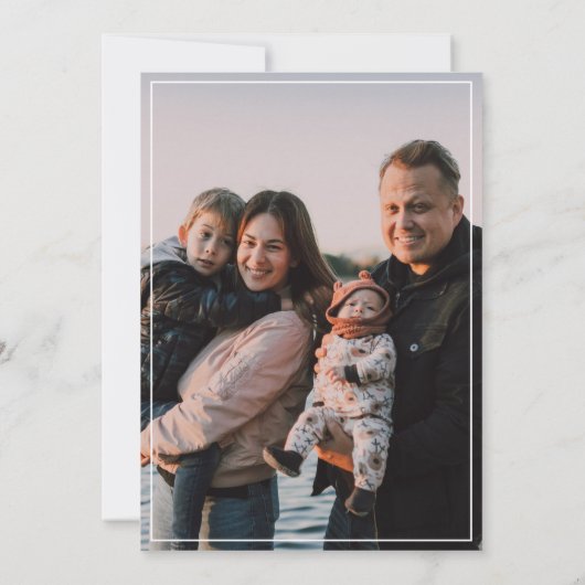 Introductie van Navy Script Photo Baby Aankondiging (Achterkant)