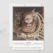 Introductie van Newborn Baby Boy Birth Stats 3 Fot Aankondiging (Voorkant)