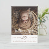 Introductie van Newborn Baby Boy Birth Stats 3 Fot Aankondiging (Staand voorkant)