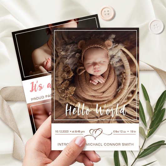 Introductie van Newborn Baby Boy Birth Stats 3 Fot Aankondiging