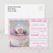 Introductie van nieuwe baby meisje aankondiging Br (Voorkant / Achterkant)