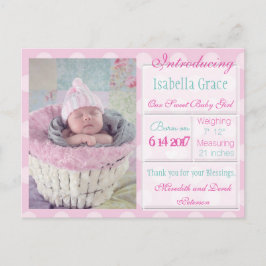 Introductie van nieuwe baby meisje aankondiging Br