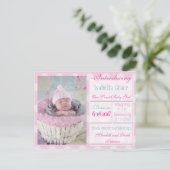 Introductie van nieuwe baby meisje aankondiging Br (Staand voorkant)