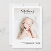 Introductie van nieuwe babyfoto Baby Geboorte Aankondiging (Voorkant)