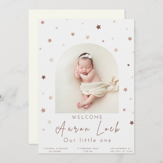 Introductie van ons kleine wonder: [naam van de ba aankondiging (Voorkant / Achterkant)