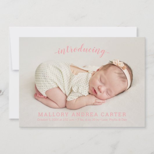 Introductie van onze aankondiging van de geboorte  (Voorkant)