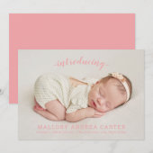 Introductie van onze aankondiging van de geboorte (Voorkant / Achterkant)