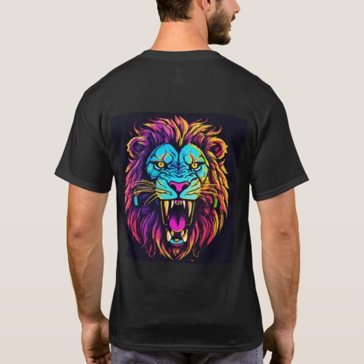 Introductie van onze felle en majestueuze leeuw lo t-shirt (Achterkant)
