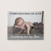 Introductie van onze jongen - Baby Foto Geboorte A Legpuzzel (Horizontaal)