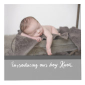 Introductie van onze jongen, Naam Baby Foto Kubus (Rechts)