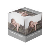 Introductie van onze jongen, Naam Baby Foto Kubus (Achter hoekig)