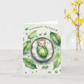 Introductie van onze kleine Peapod! geboorteaankon Kaart (Gele Bloem)