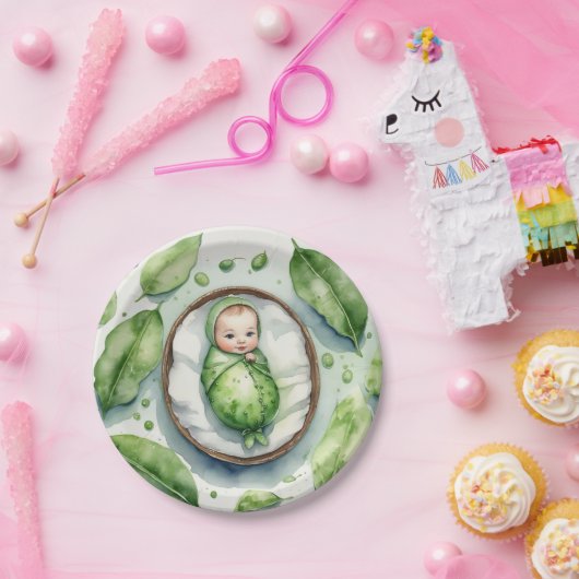 Introductie van onze kleine Peapod! Papieren Bordje (Feest)