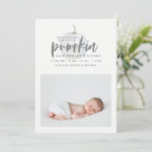 Introductie van onze kleine pompoen geboorte aanko feestdagenkaart (Staand voorkant)
